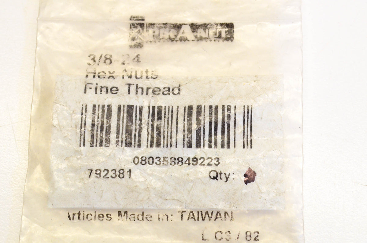 Dorman 792381 Fine Thread Hex Nut 3/8-24 NOS