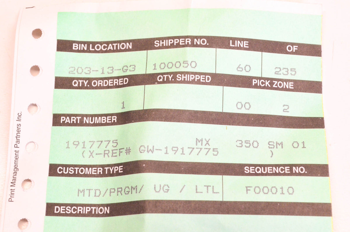 MTD 1917775 Flat Washer NOS