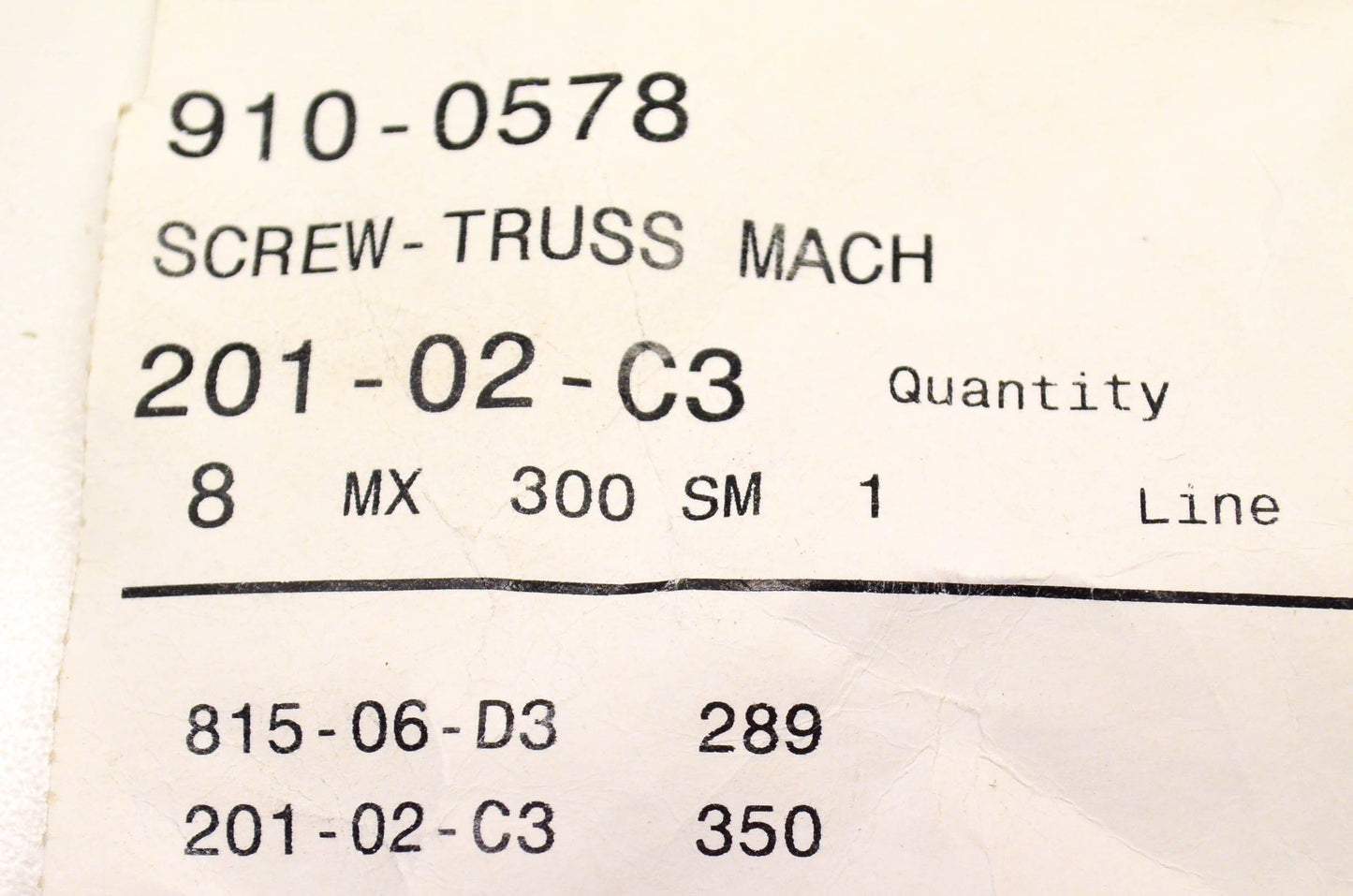 MTD 910-0578 Truss Screw Kit NOS