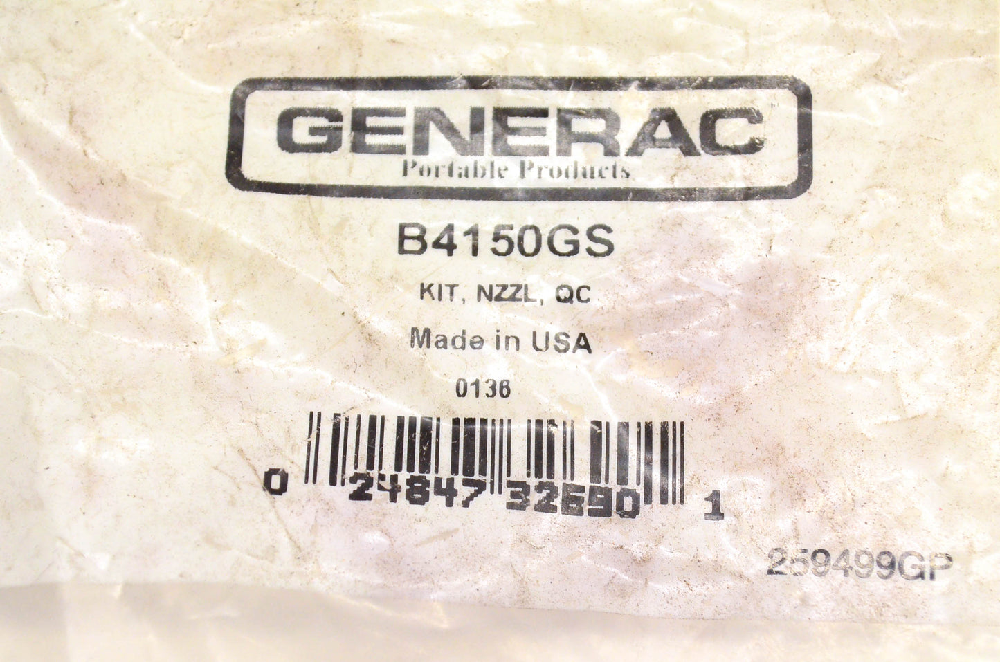 Generac B4150GS QC Nozzle Kit NOS