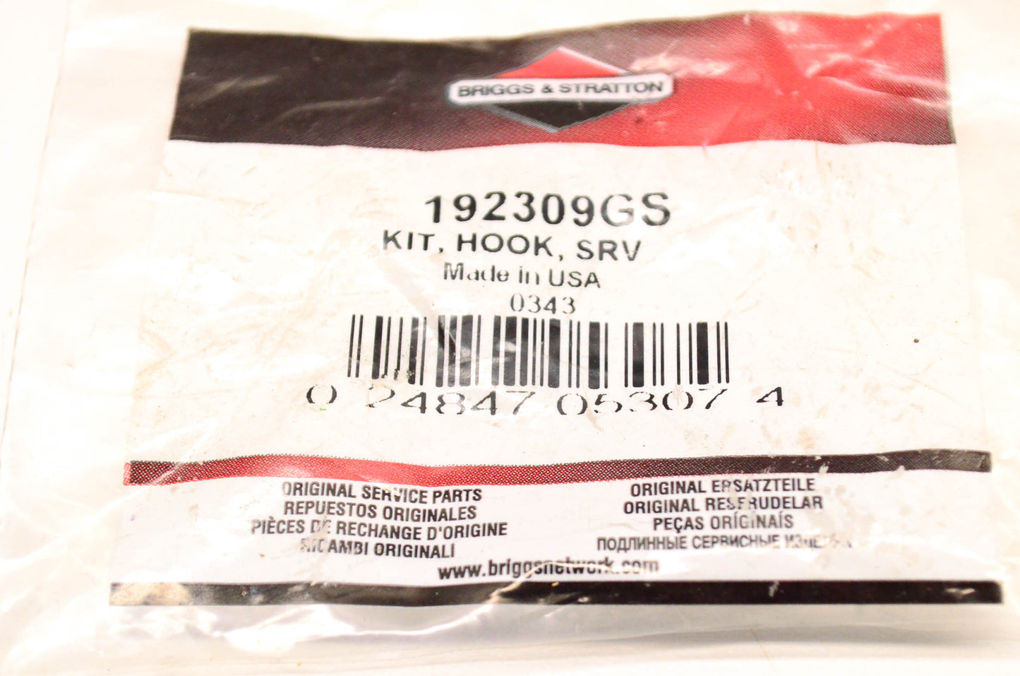 New OEM Briggs & Stratton 192309GS Hook Kit NOS