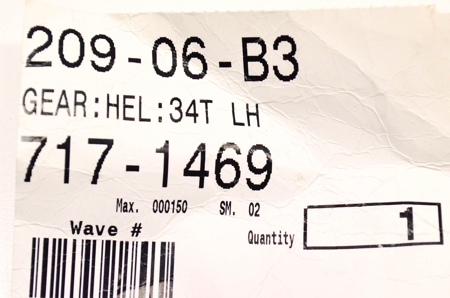 MTD 717-1469 Gear 34 Tooth NOS