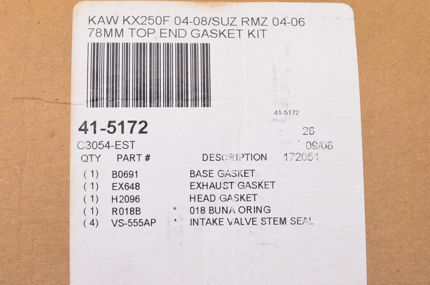 Cometic 41-5172 Gasket Kit NOS