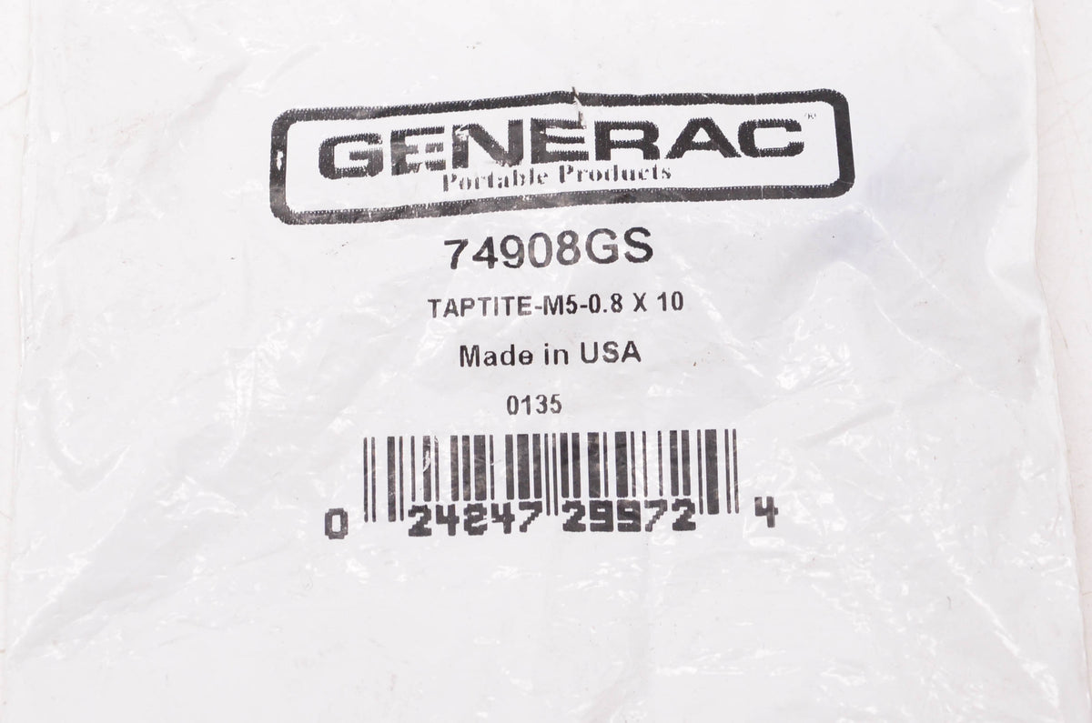 Generac 74908GS Taptite M5-0.8 x 10 Screw NOS