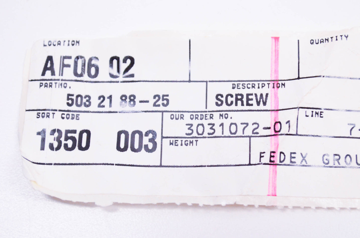 New OEM Husqvarna 503218825, 503 21 88-25 Screw NOS