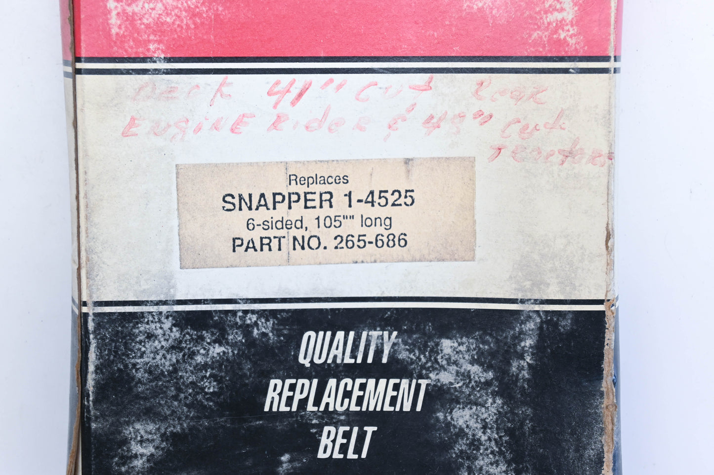 Aftermarket 265-686, 1-4525 Snapper 6-Sided Belt NOS