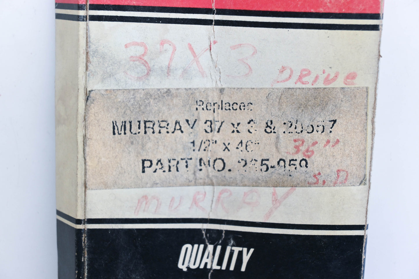 Aftermarket 265-959, 37X3, 20557 Murray 1/2" x 46" Drive Belt NOS