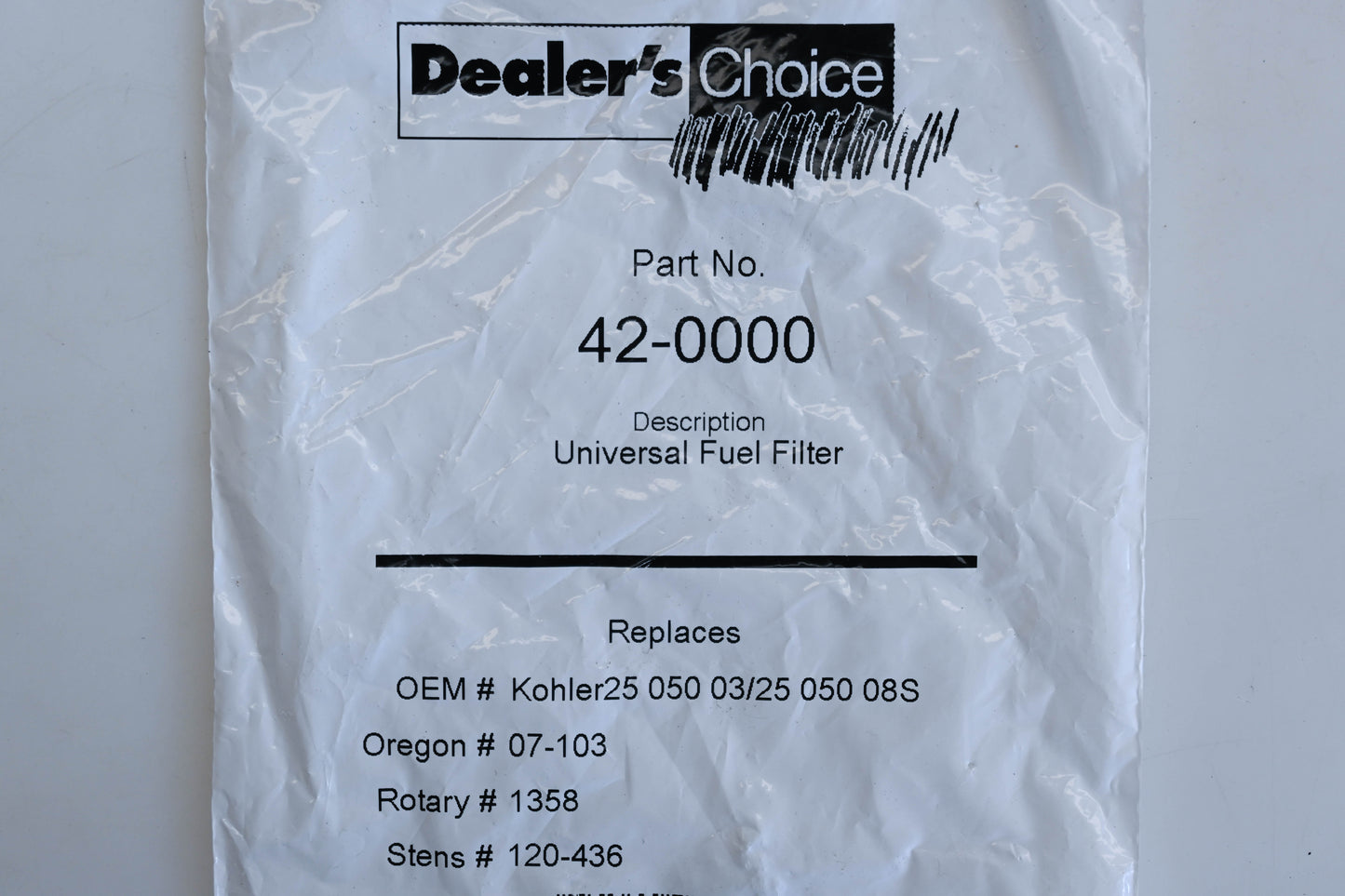 Dealers Choice 42-0000, 07-103, 120-436 Fuel Filter NOS