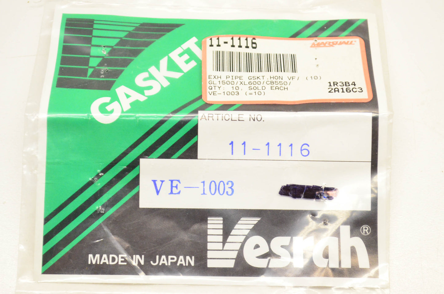 Vesrah 11-1116 Exhaust Pipe Gasket NOS