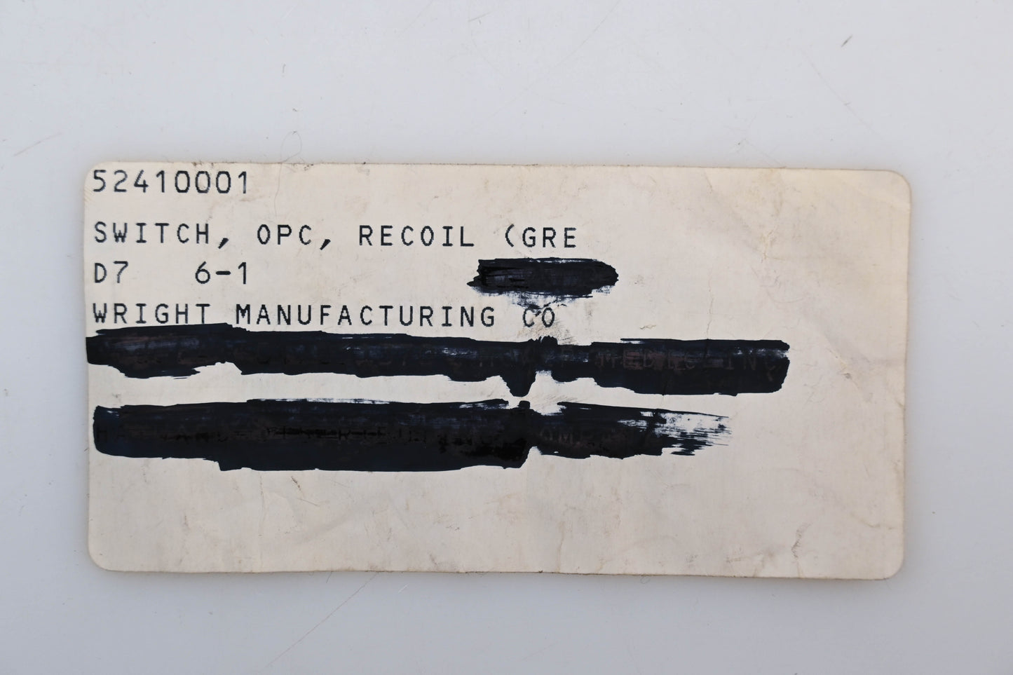 Wright MFG 52410001 Seat Switch NOS