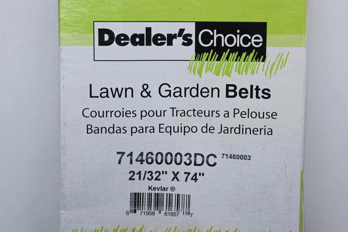 Dealers Choice 71460003DC, 71460003 21/32" x 74" Aramid V-Belt NOS