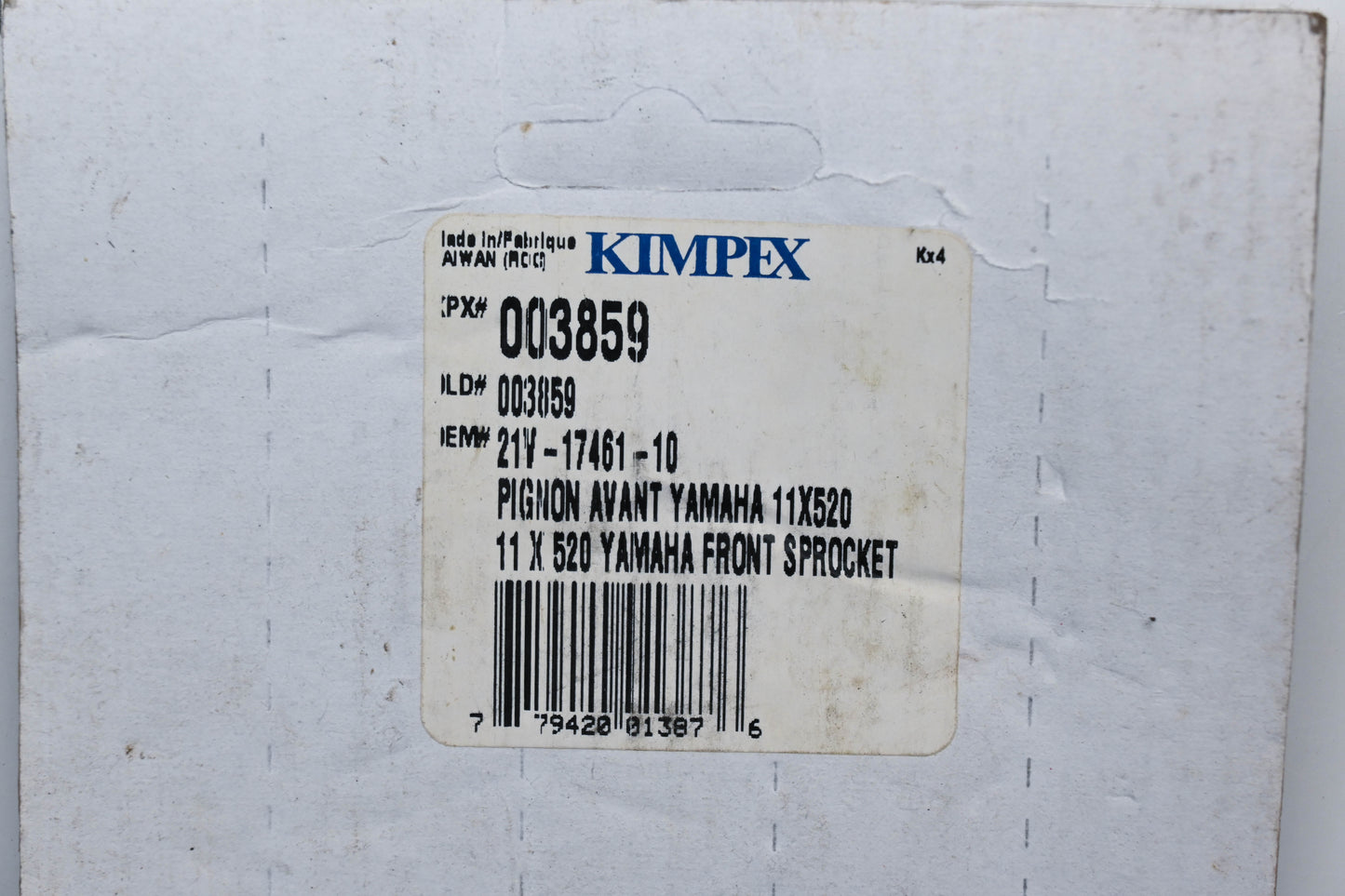 Kimpex 003859, 21V-17461-10-00 Yamaha 11T x 520 Front Sprocket NOS