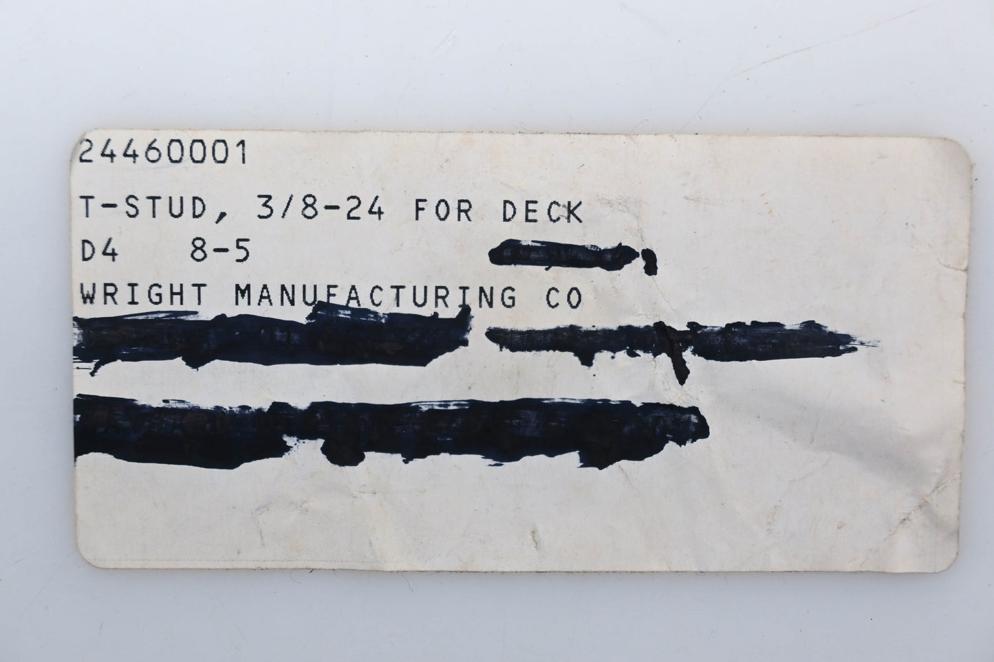 Wright MFG 24460001 3/8 - 24 x 1.25 Deck Stud NOS