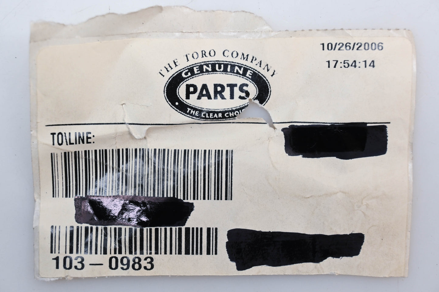Toro 103-0983 Sheave Pulley NOS
