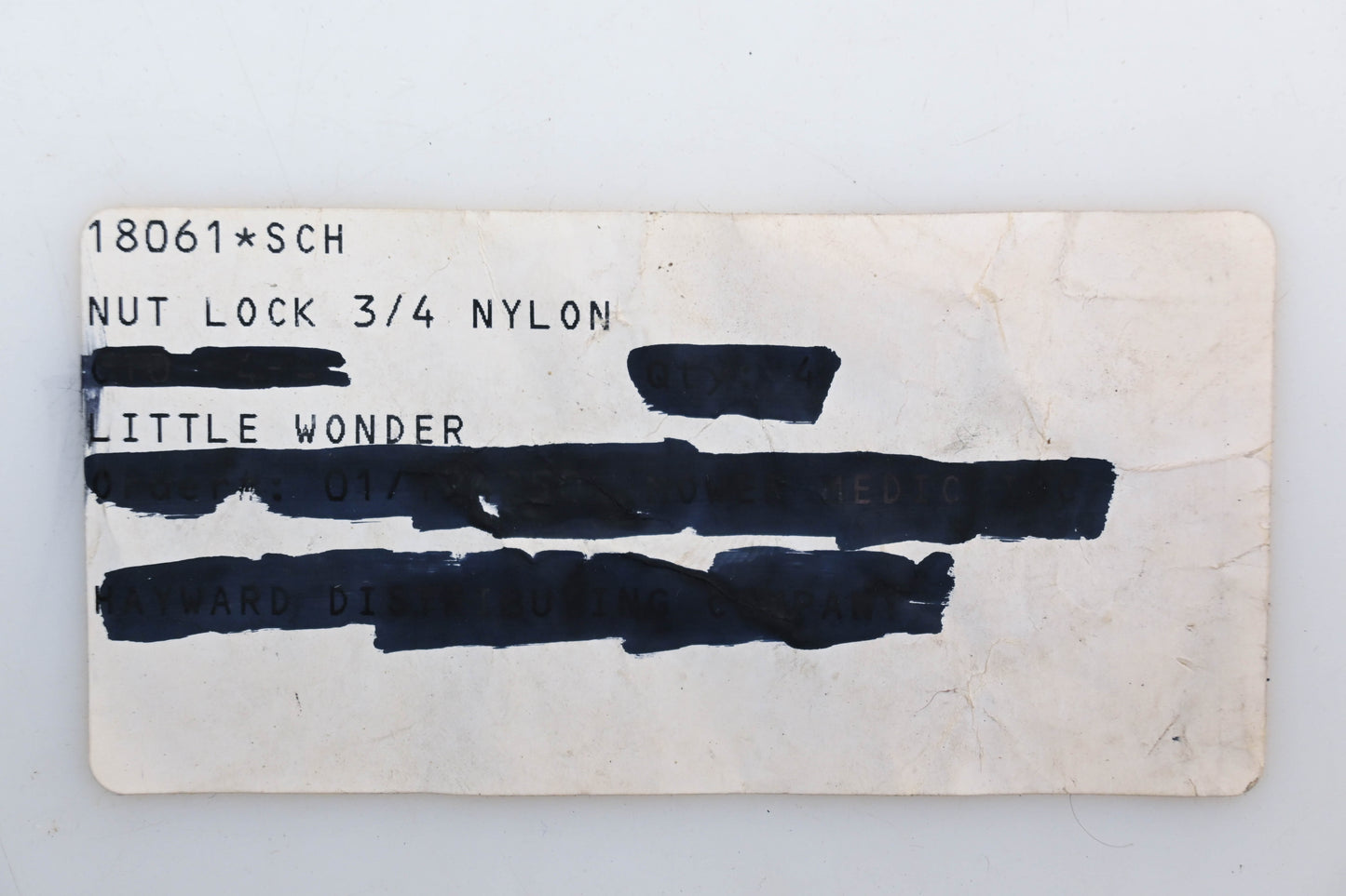 Little Wonder 18061 3/4" Nylon Lock Nut NOS