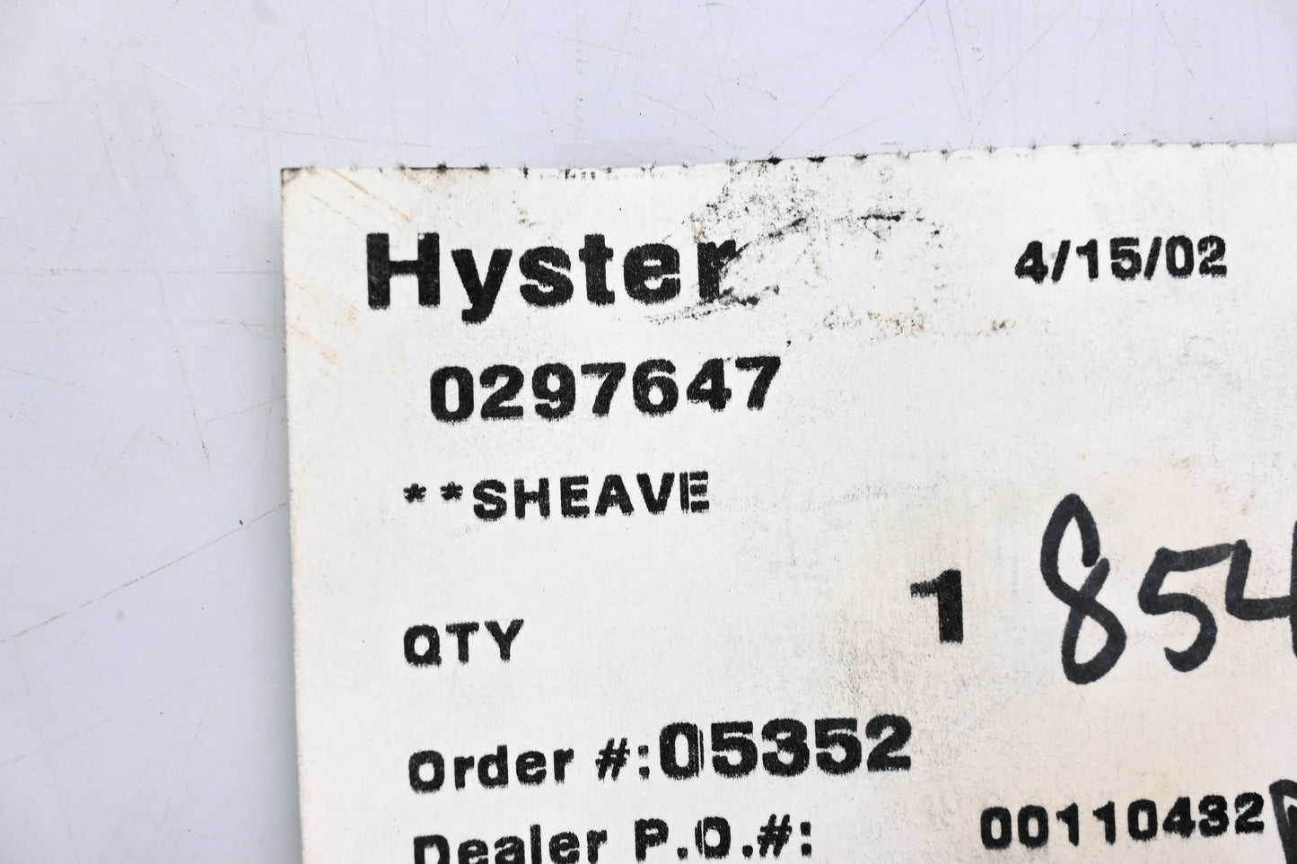 Hyster 0297647 Hose Sheave 5-3/8"OD 7/8"ID 1-1/8" Belt Width NOS