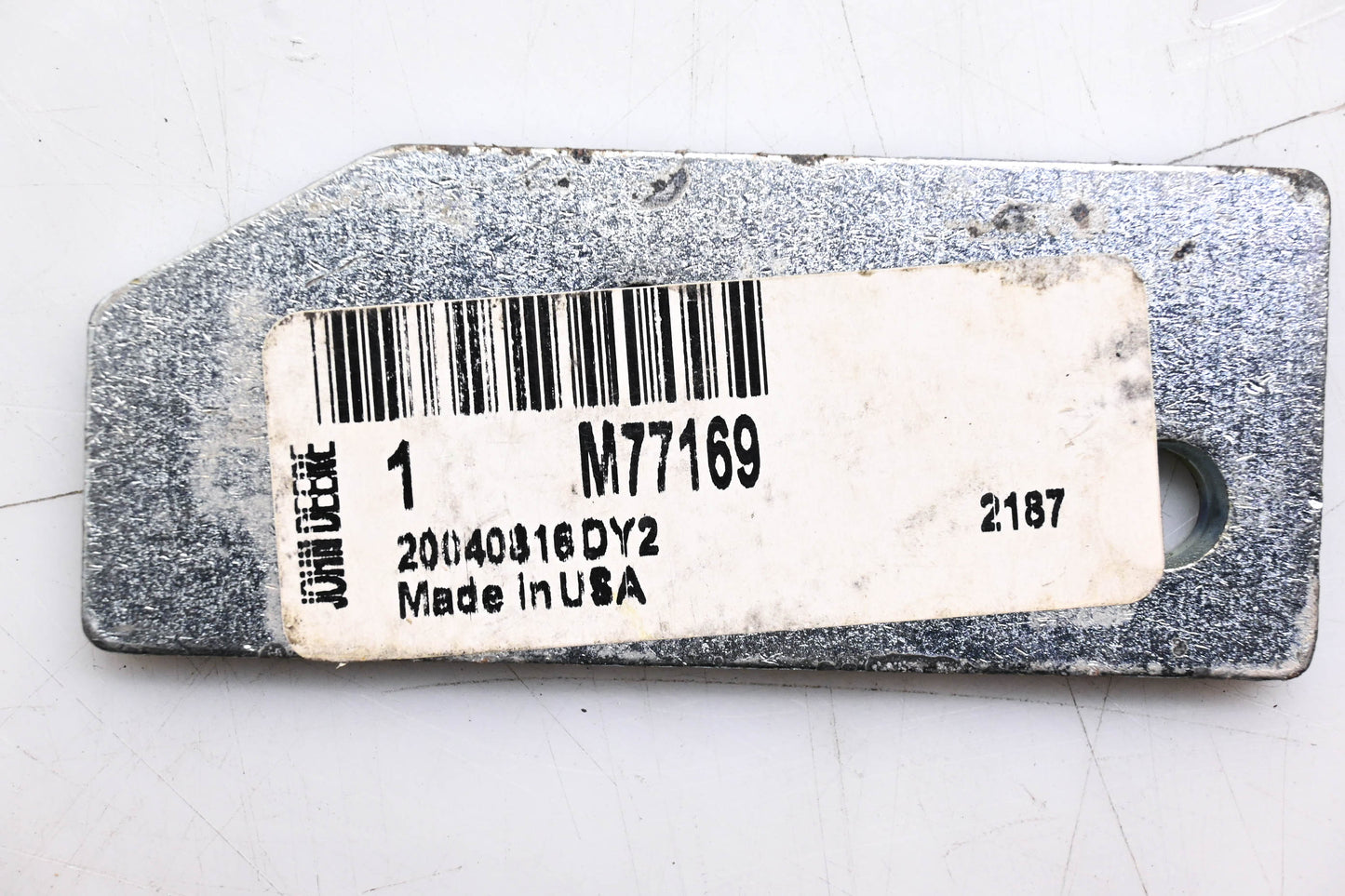 New OEM John Deere M77169 Plate 1.5"Wx3.5"L NOS