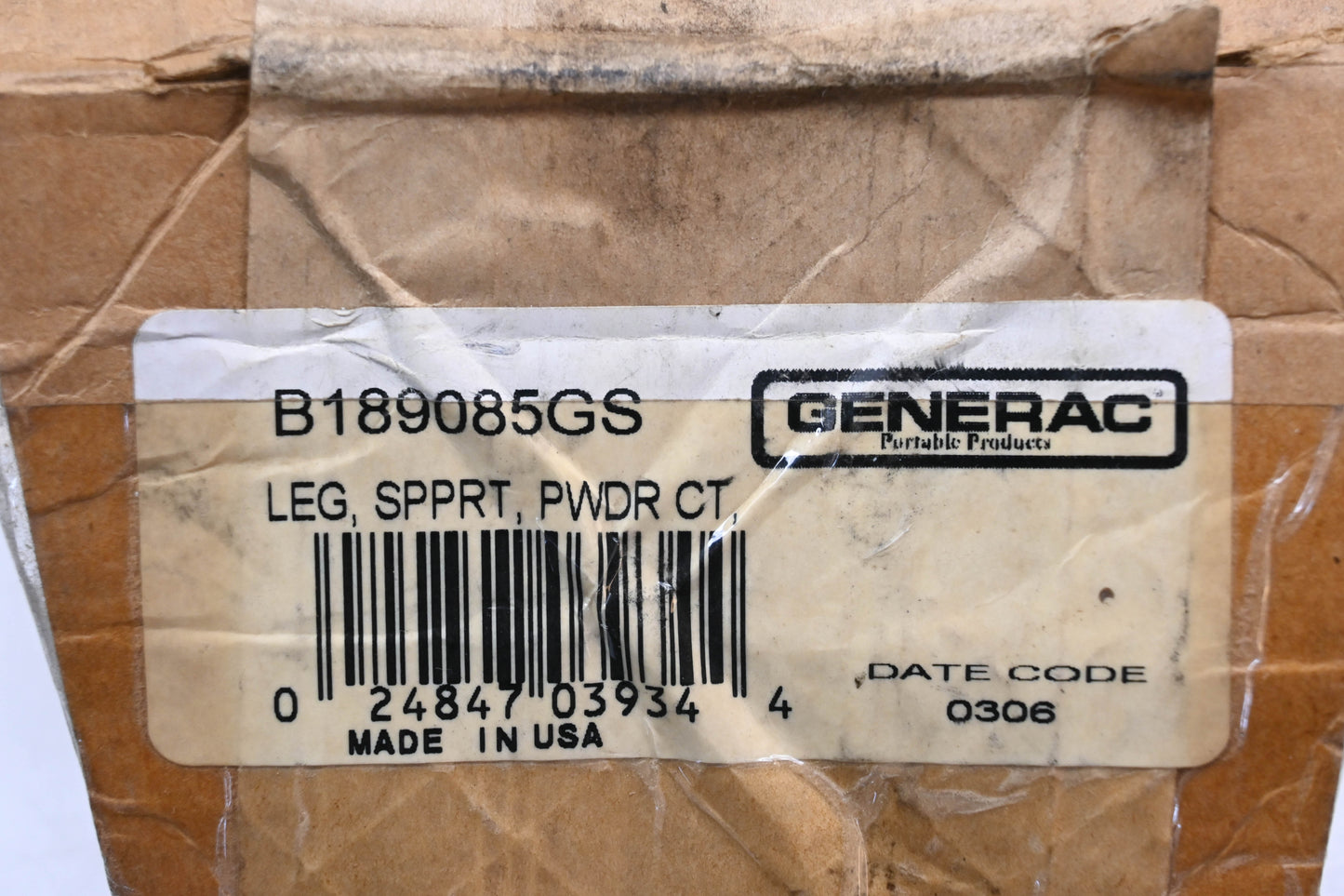 Generac B189085GS Leg Support Bracket NOS