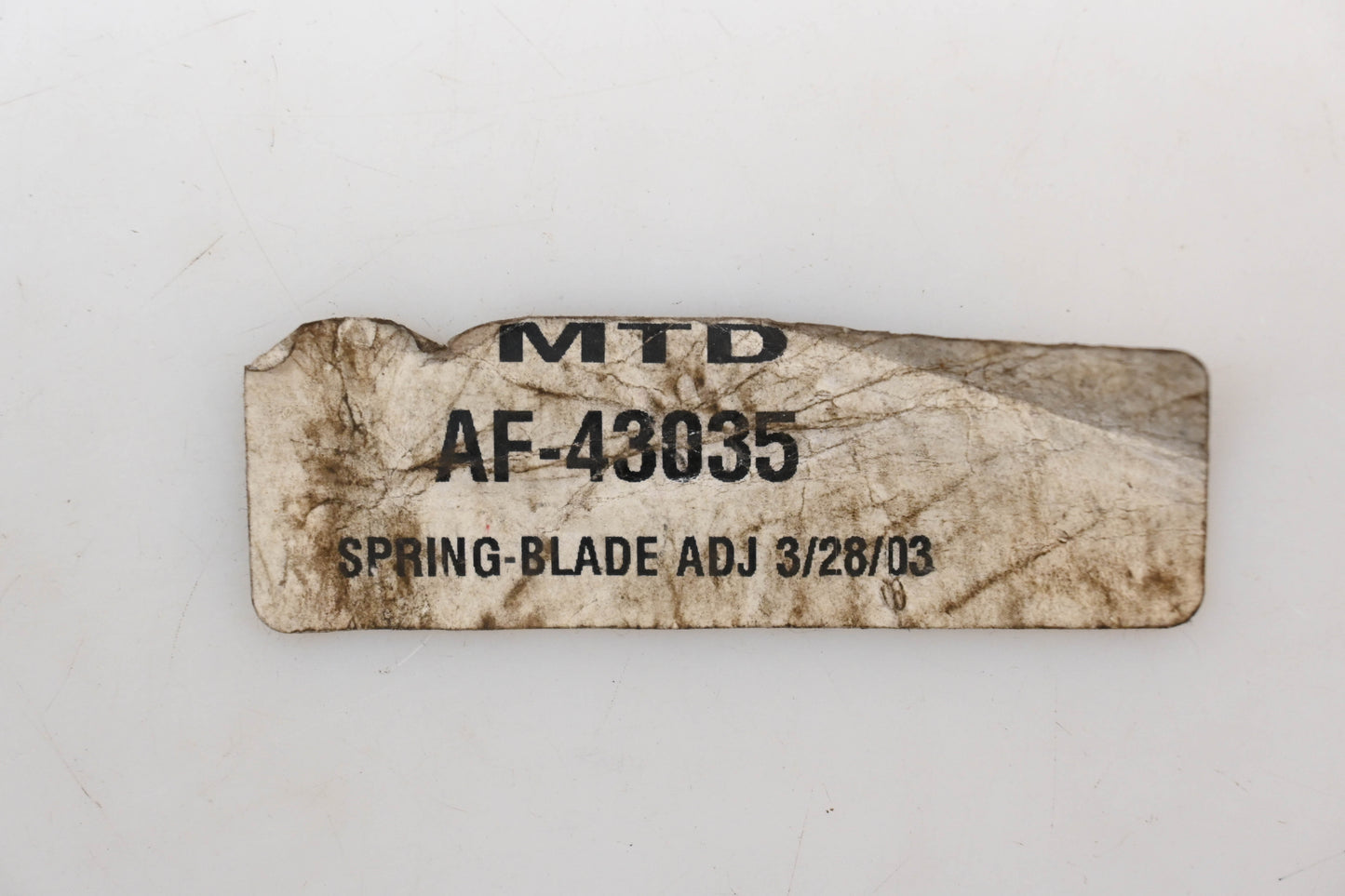 MTD AF-43035, 43035 Blade Adjustment Spring NOS