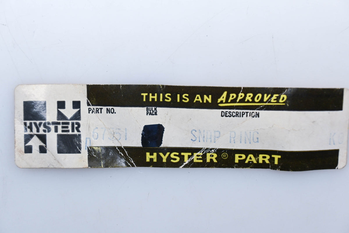 Hyster 67551, W354 Snap Ring NOS