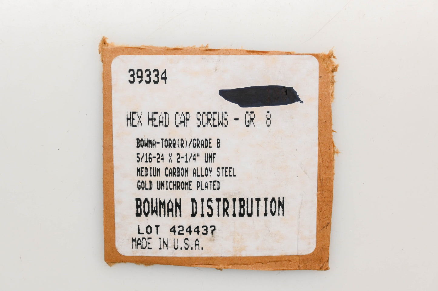 Bowman 39334 5/16"-24 x 2-1/4" Grade 8 Bolts Qty 2 NOS