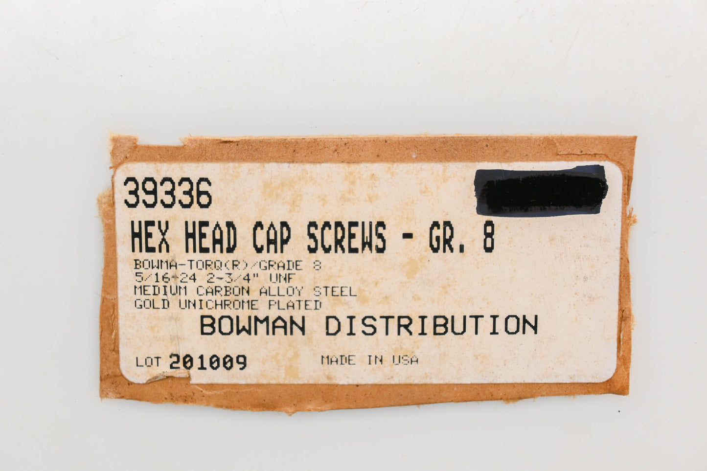 Bowman 39336 5/16"-24 x 2-3/4" Grade 8 Bolts Qty 2 NOS