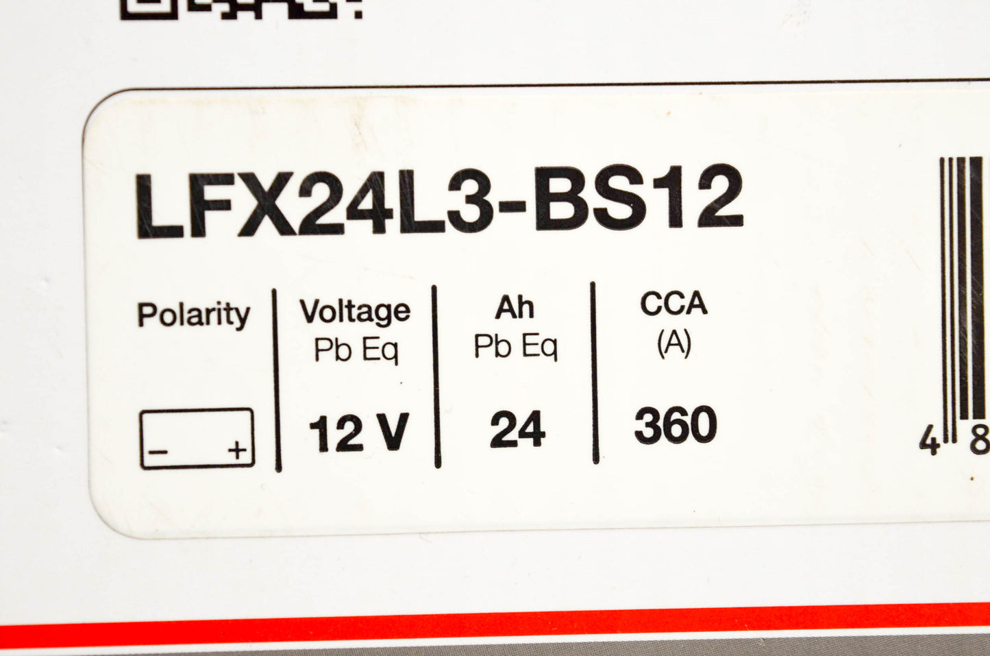 Shorai LFX24L3-BS12, 423815 Starter Battery NOS