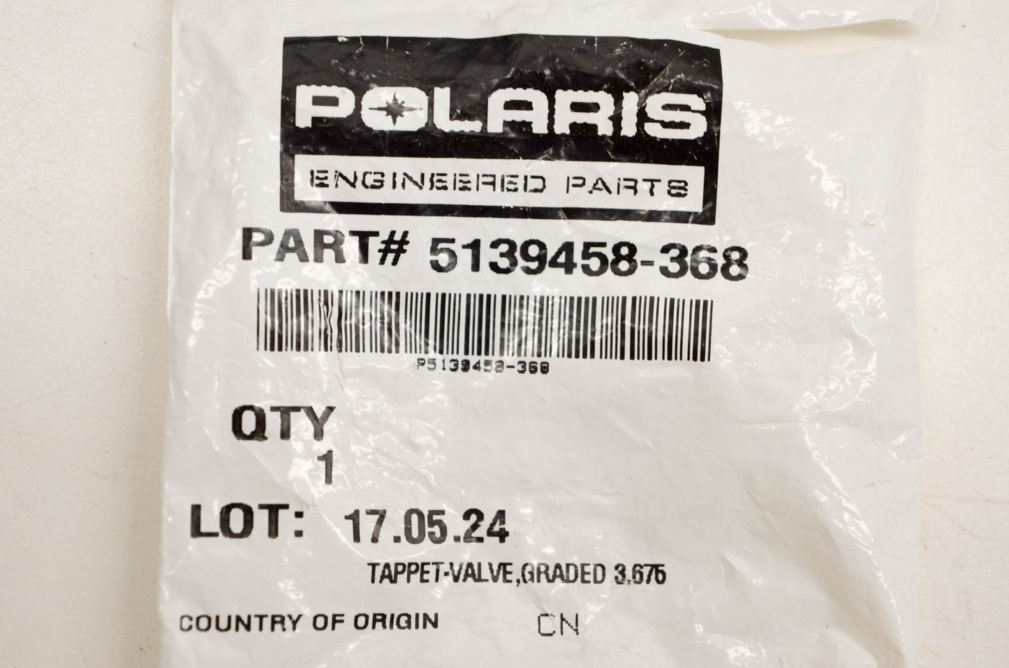 New OEM Polaris 5139458-368 Tappet Valve Graded 3.676 NOS
