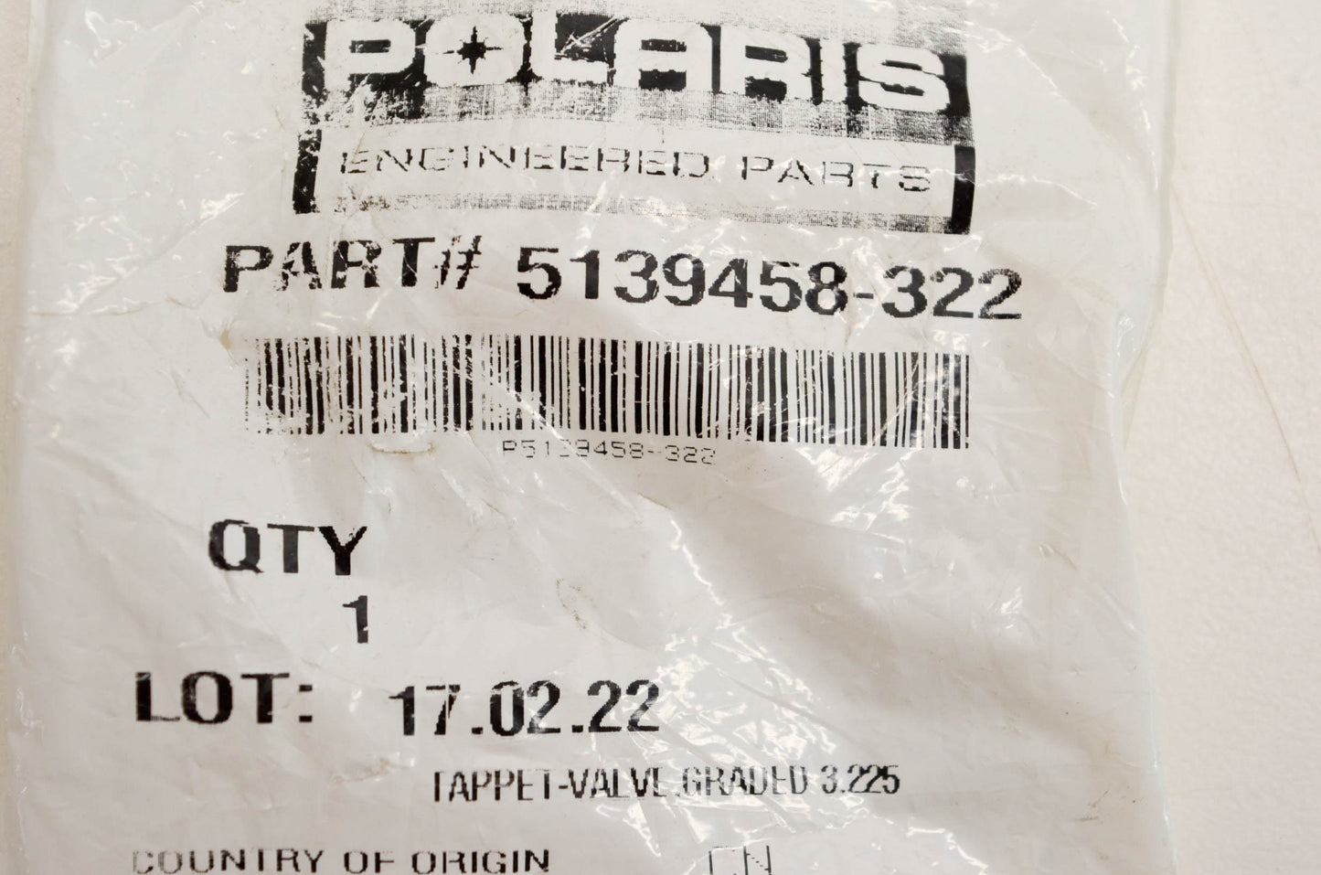 New OEM Polaris 5139458-322 Tappet Valve Graded 3.225 NOS