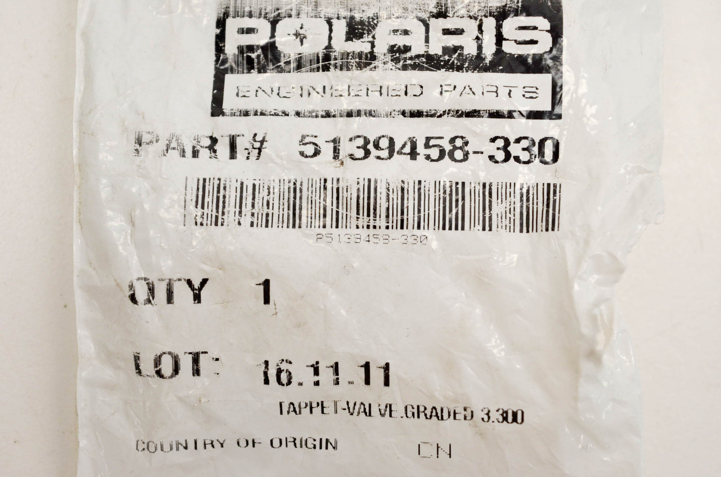 New OEM Polaris 5139458-330 Tappet Valve Graded 3.300 NOS