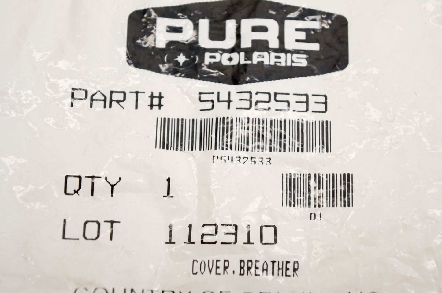 New OEM Polaris 5432533 Breather Cover NOS