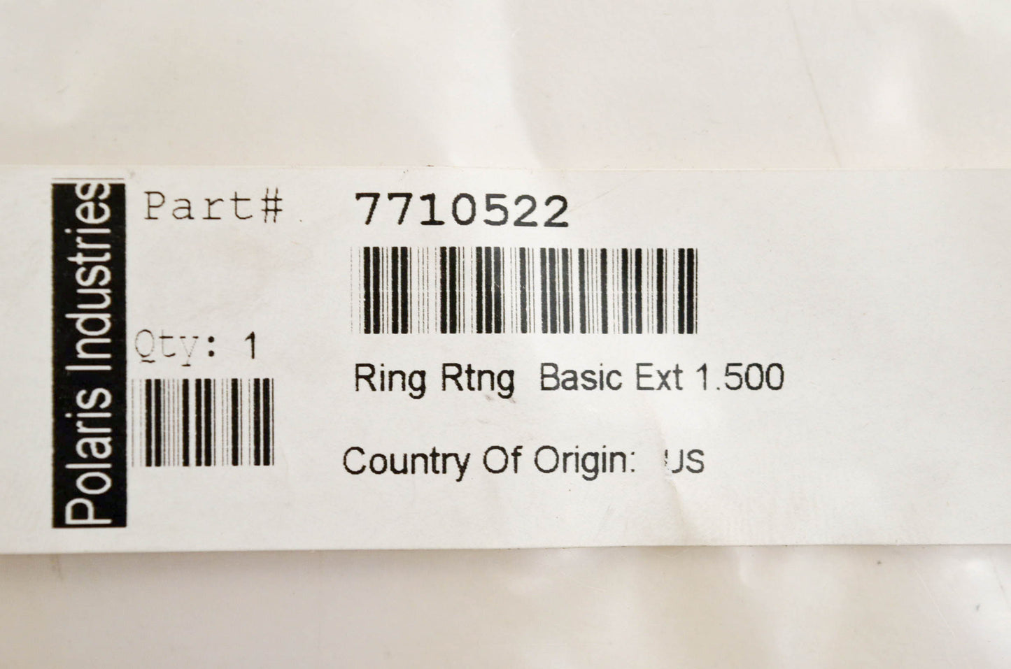 New OEM Polaris 7710522 Retaining Ring Basic Ext 1.500 NOS
