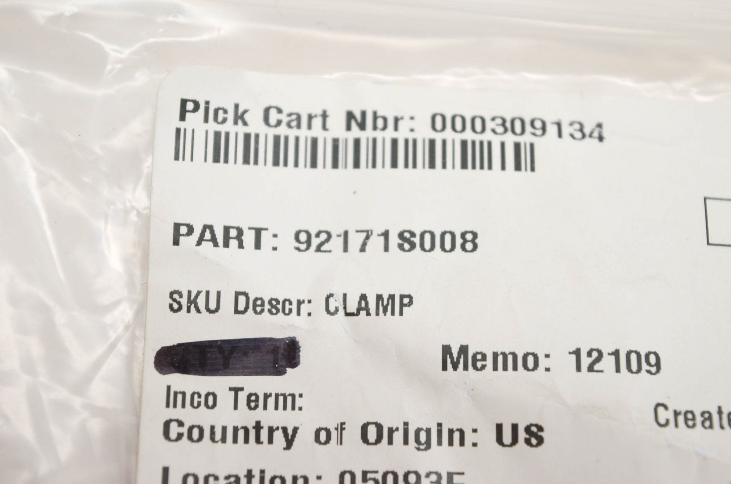 New OEM Kawasaki 92171S008 Clamp NOS