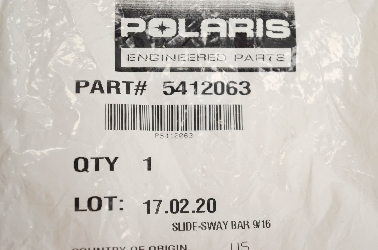 New OEM Polaris 5412063 Slide Sway Bar 9/16 NOS