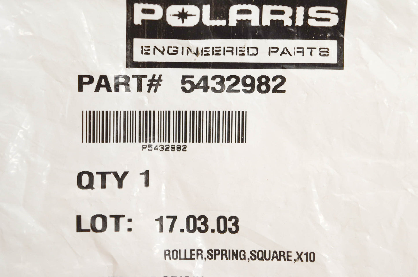 New OEM Polaris 5432982 Roller Spring Square x10 NOS