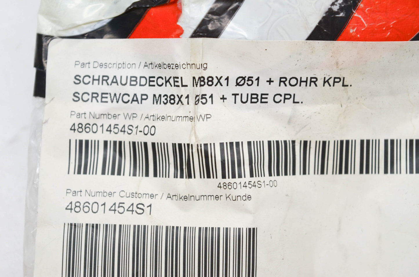New OEM KTM 48601454S1 Screw Cap M38x1 + Tube NOS