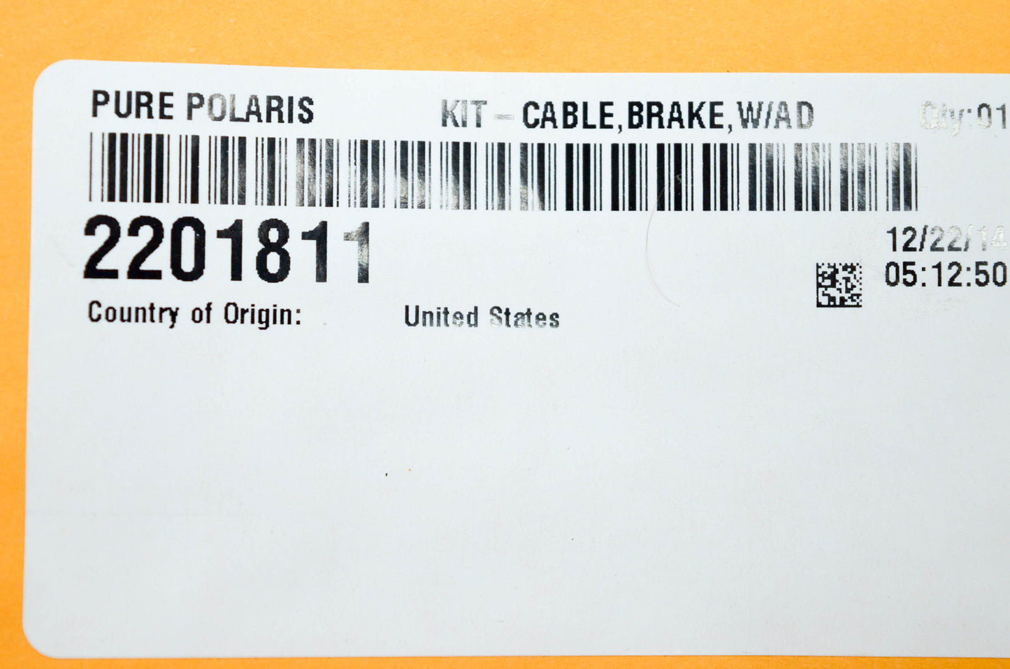 New OEM Polaris 2201811 Kit Cable Brake W/AD NOS