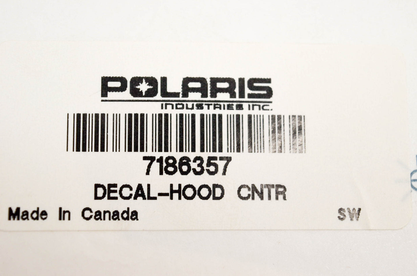 New OEM Polaris 7186357 Decal Hood CNTR NOS