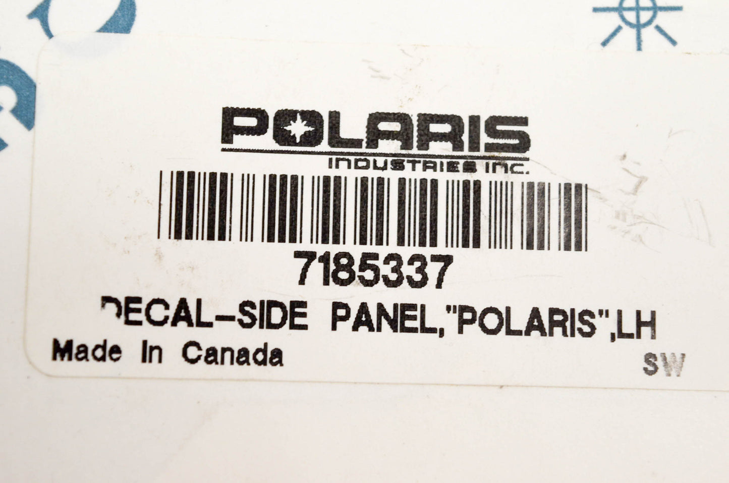 New OEM Polaris 7185337 Decal Side Panel "Polaris" LH NOS