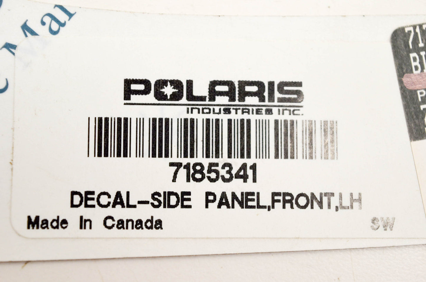 New OEM Polaris 7185341 Decal Side Panel Front LH NOS