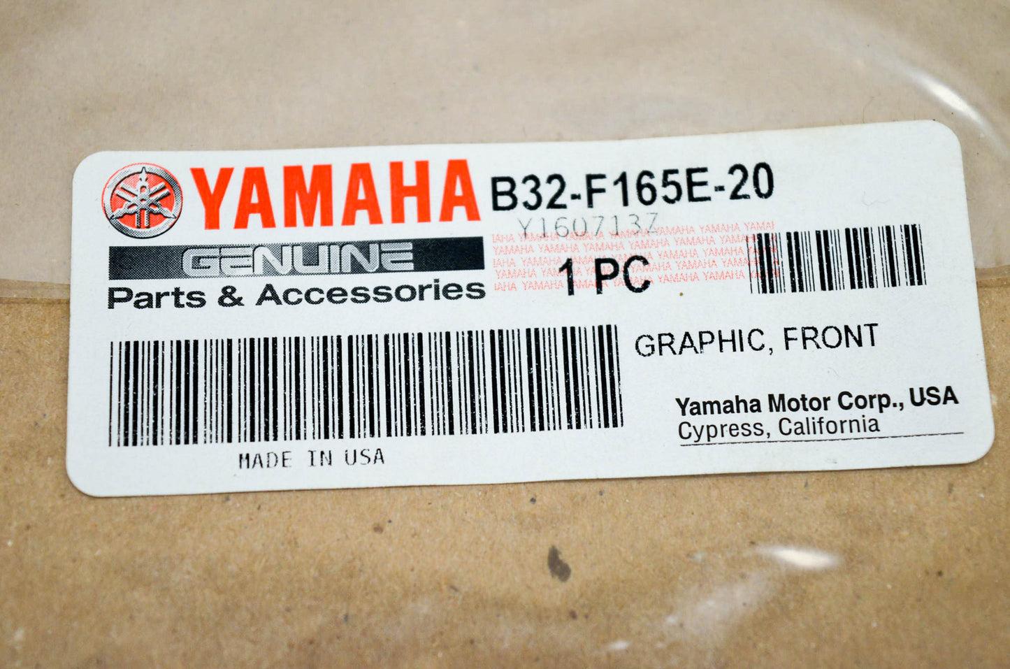 New OEM Yamaha B32-F165E-20-00 Graphic Front NOS