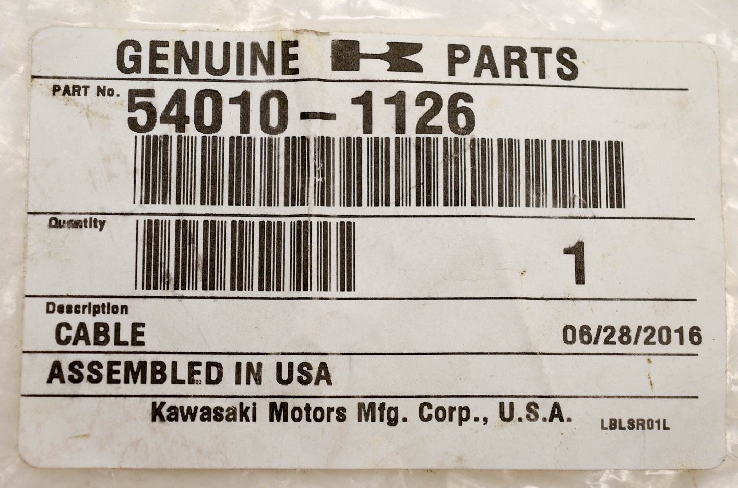 New OEM Kawasaki 54010-1126 Cable NOS