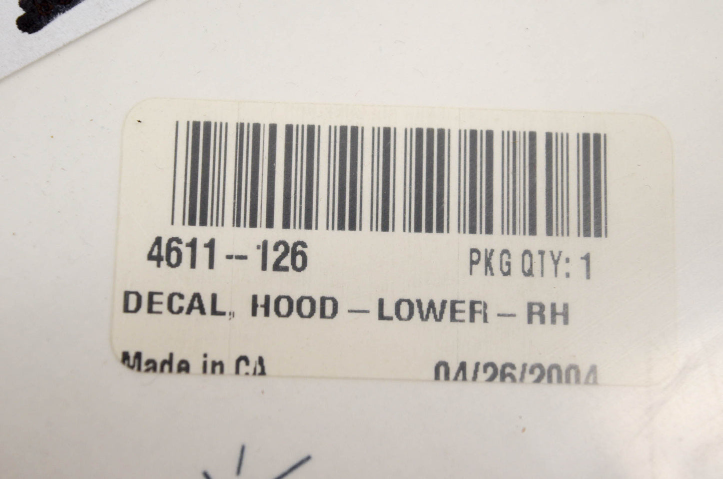 New OEM Arctic Cat 4611-126 Decal Hood Lower RH NOS