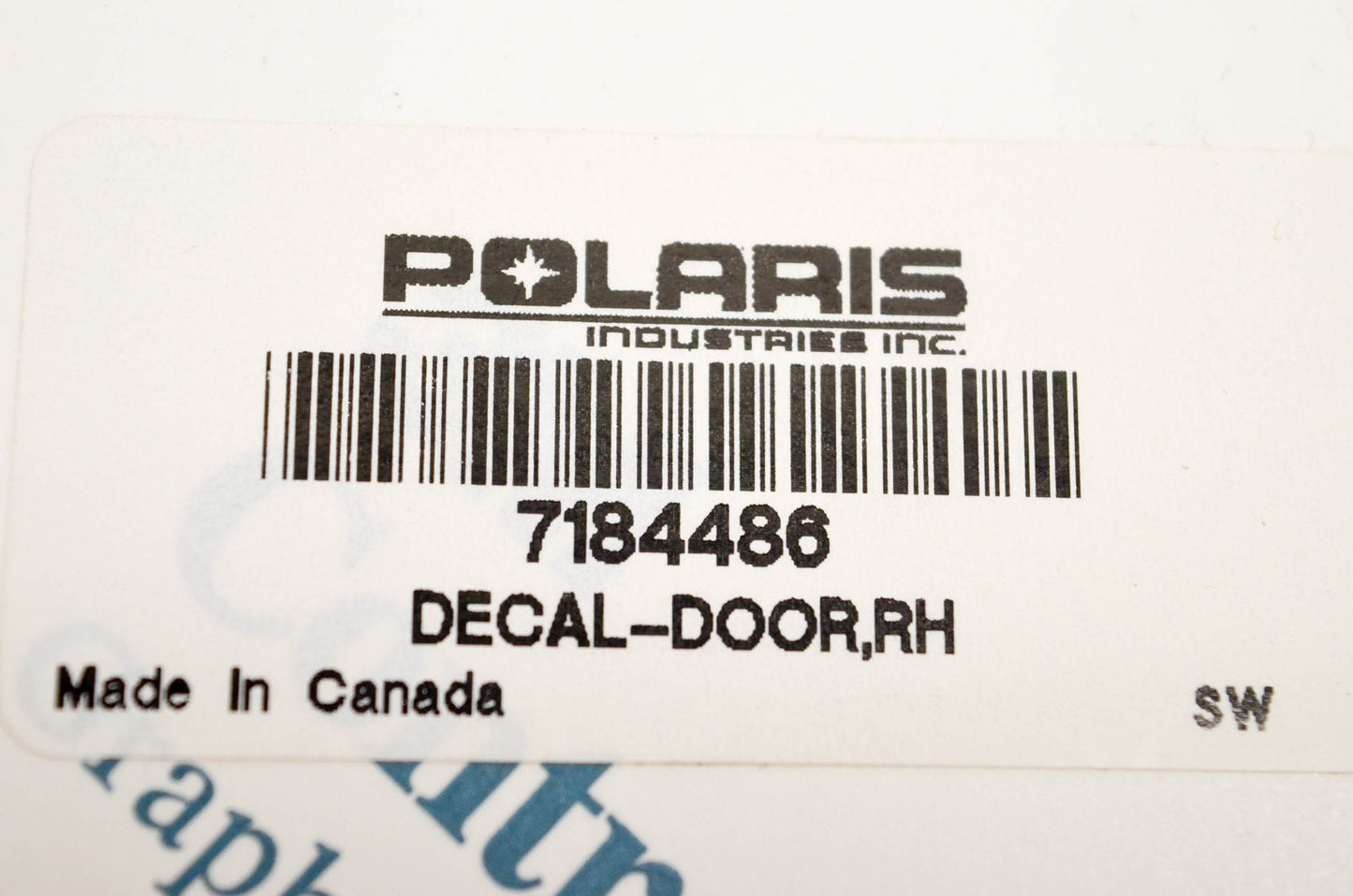 New OEM Polaris 7184486 Decal Door RH NOS