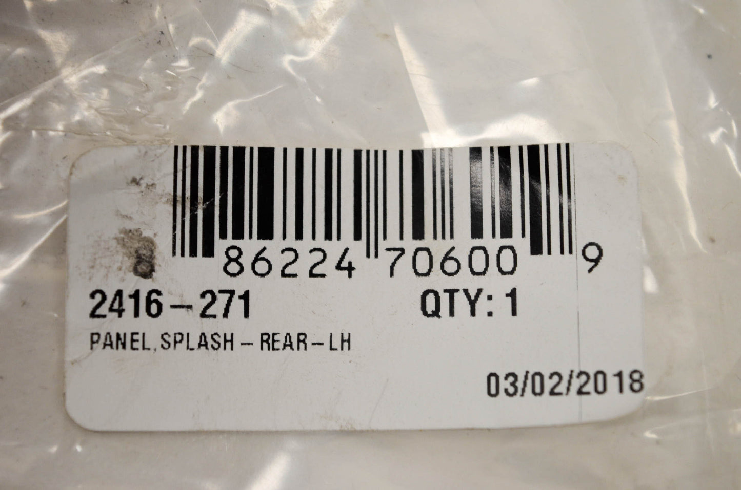 New OEM Arctic Cat 2416-271 Splash Panel Rear Left NOS