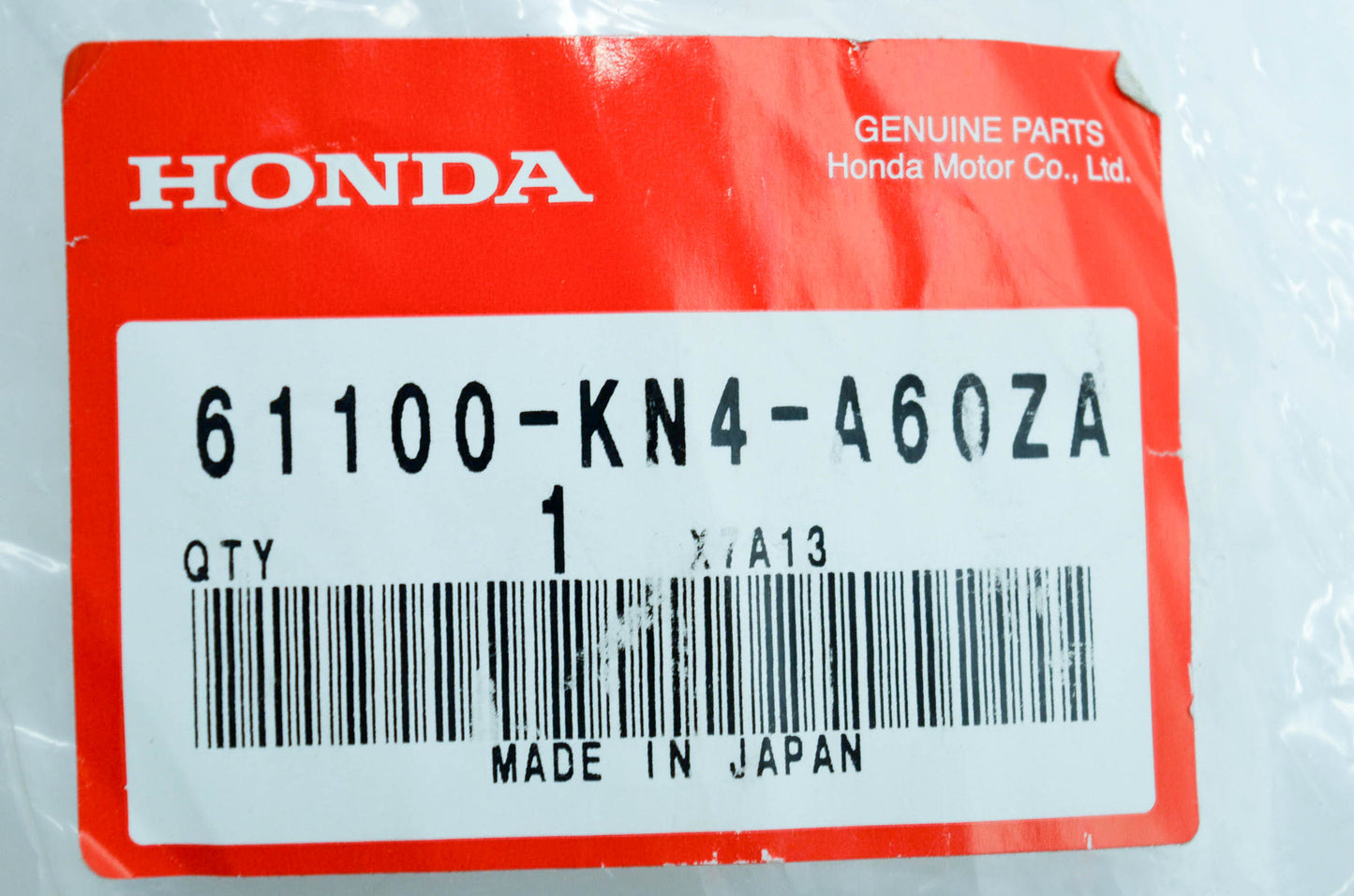 New OEM Honda 61100-KN4-A60ZA Front Fender Red NOS