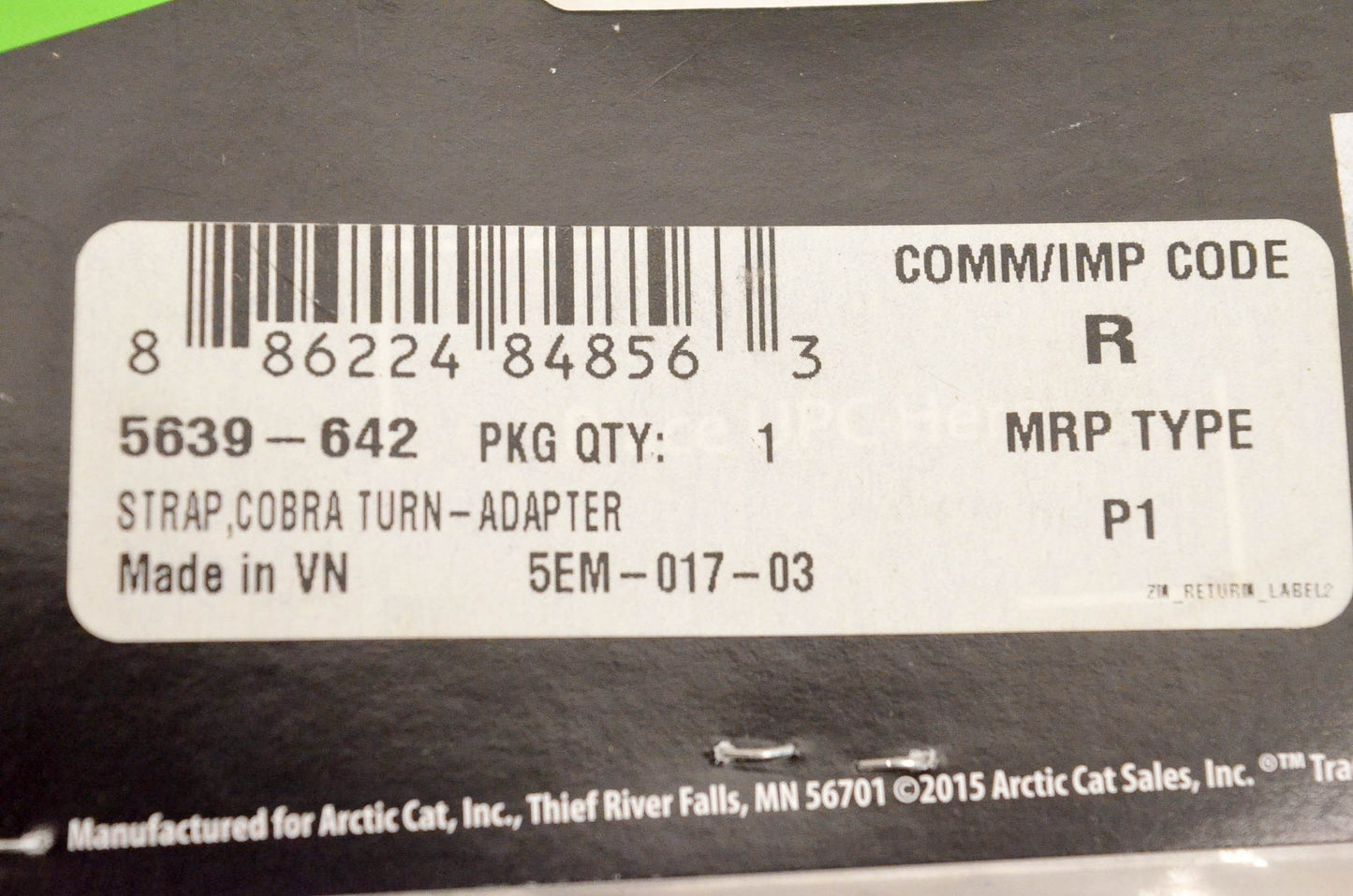 New OEM Arctic Cat 5639-642 Cobra Turn Adapter Strap NOS