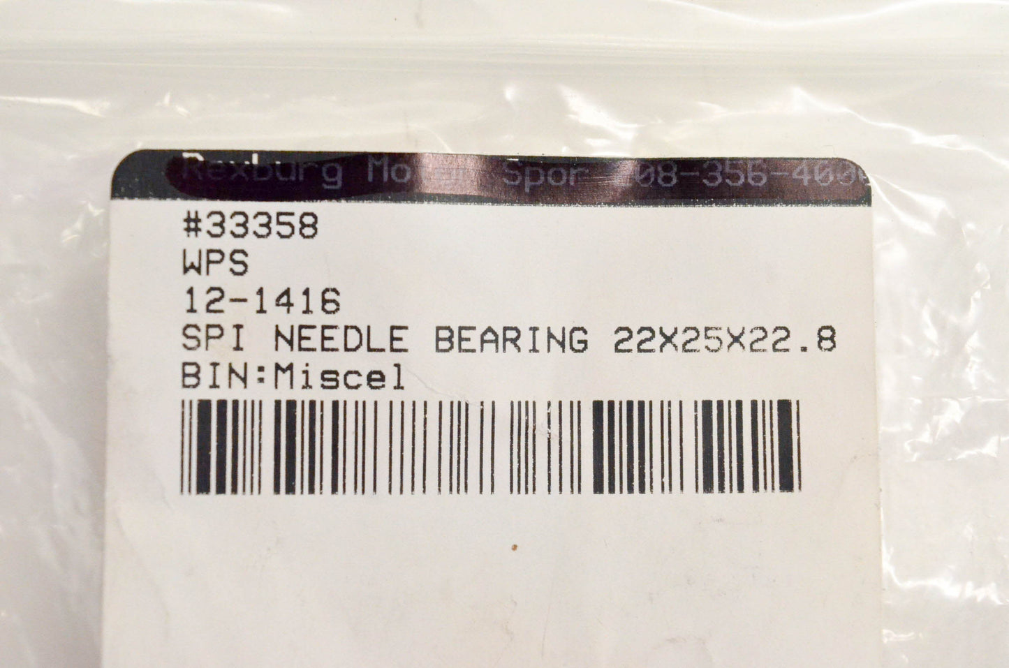 SPI 12-1416, 33358 Needle Bearing 22x25x22.8 NOS
