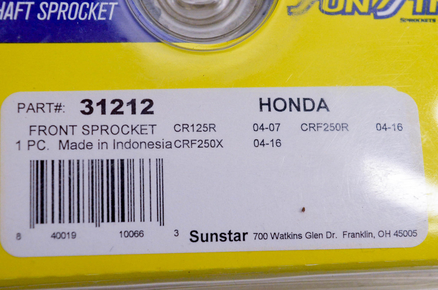 Sunstar 31212, 1-31212 Sprocket C/S 12 Teeth NOS