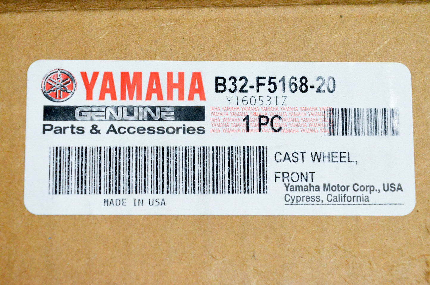 New OEM Yamaha B32-F5168-20-00 Cast Wheel Front NOS
